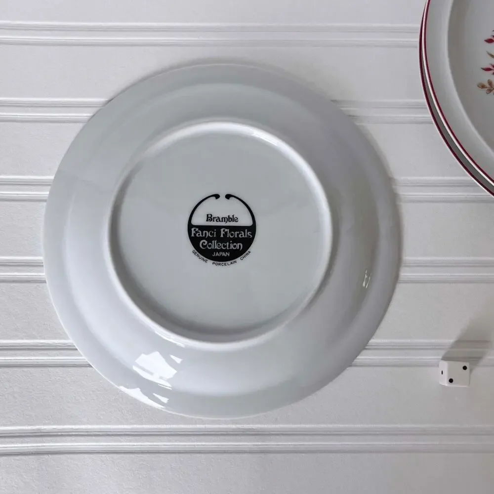 (4) Fanci Floral Collection Bramble Japan Porcelain 7.5